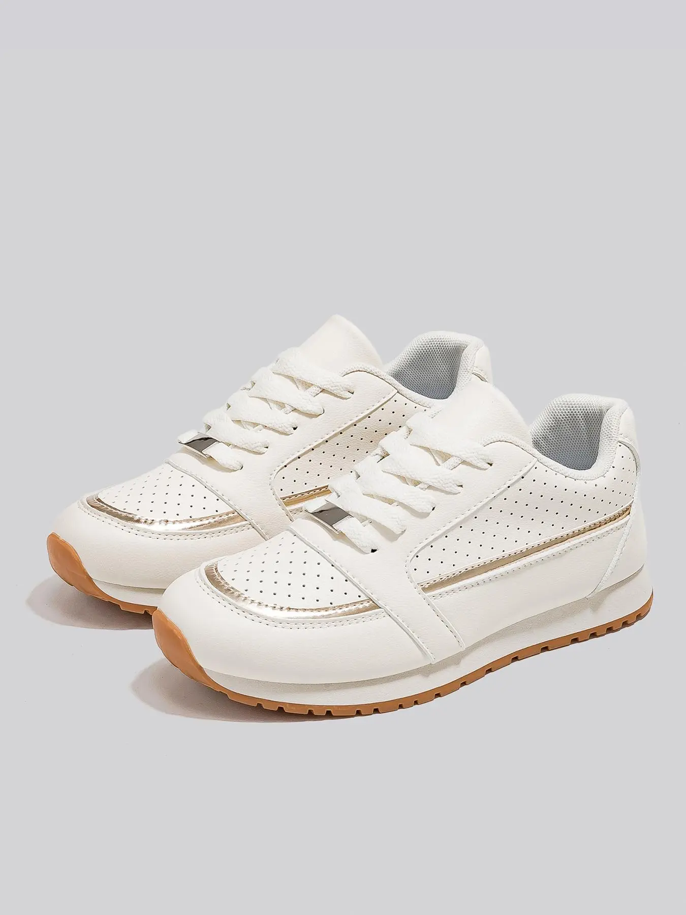Women's Fashionable Lace Up Low Top Sneakers, Casual Comfortable Breathable Sports Running Shoes, All-match Basic Shoes for Daily Wear