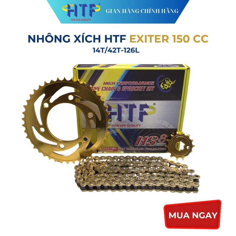 Nhông sên dĩa HTF Exciter 150 cc 14T/42T-126L Phụ Tùng 2