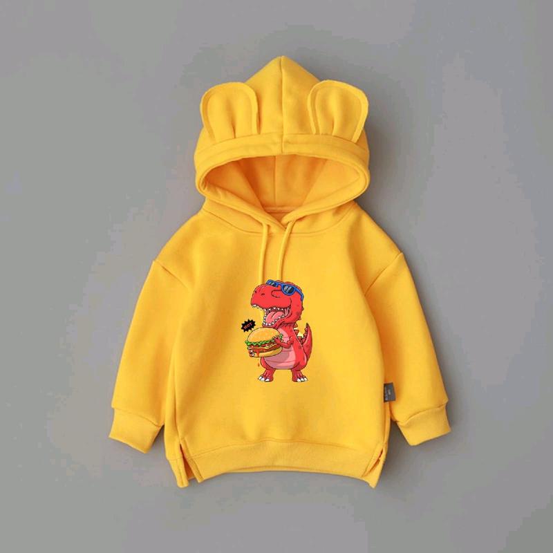 jaket Dino anak sweater gambar Dino Hoodie Dino T-rex Santai 8