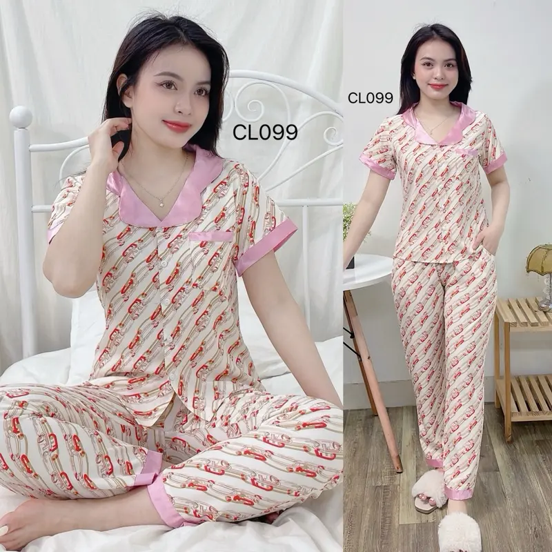 ĐỒ BỘ PZM QUẦN DÀI  Áo TAY NGẮN SANG, XINH Nữ Women Áo 6