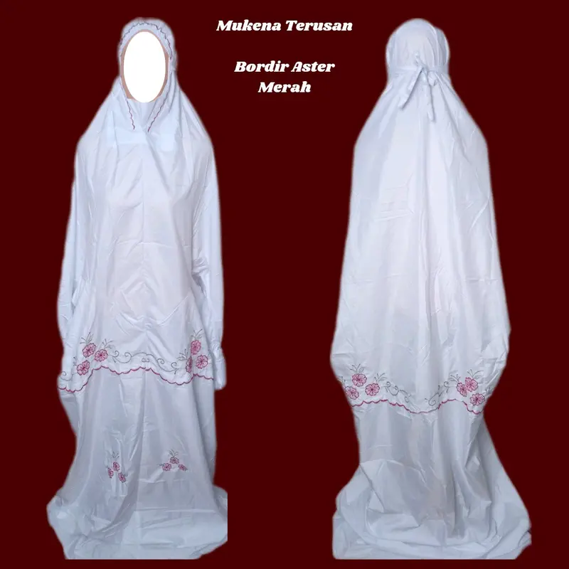 Mukena terusan lajuran bordir murah Cantik 4