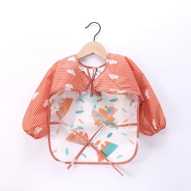 Product Introduction of 1pcs Baby Long Sleeve Scarf Waterproof Toddler Art Smock Feeding Bib Apron Pocket Infant Boys Girls Burp Cloth 4