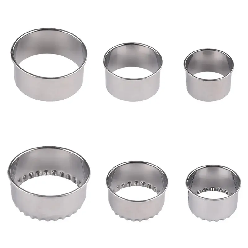 Bộ 3 món khuôn làm bánh bao Bao bì hiệu quả Máy cắt bột bằng thép không gỉ Phụ kiện cắt Công cụ nhà bếp tròn cho nhà bếp gia đình Làm bánh và nấu ăn 0
