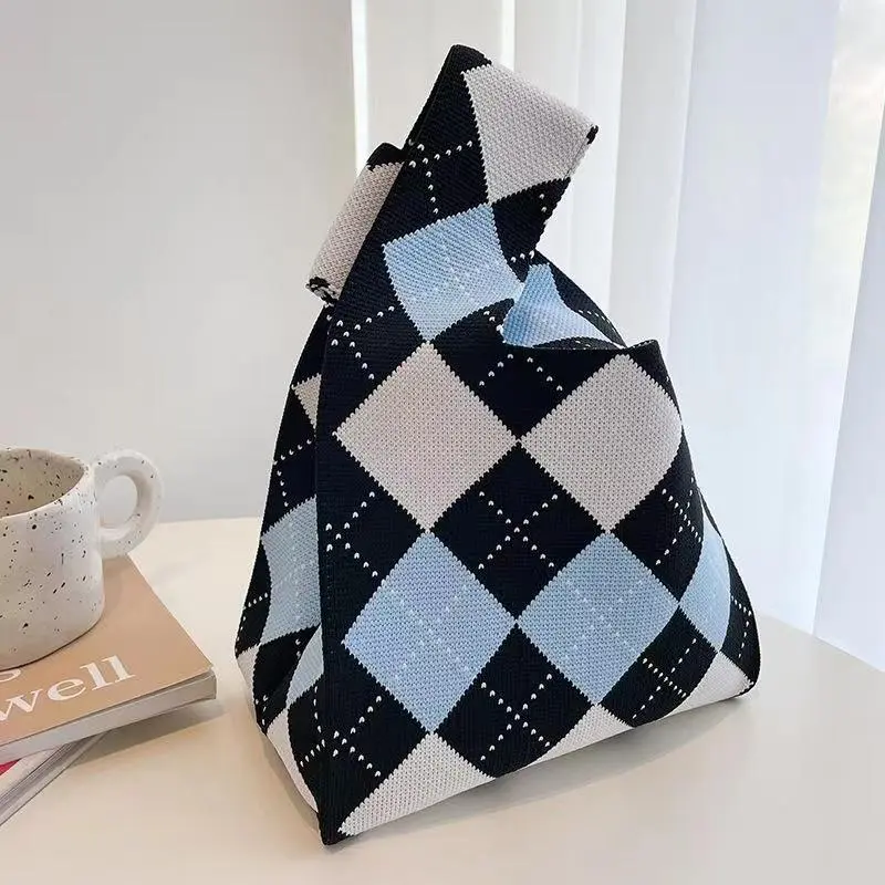 Tas Belanja Rajut Tas Tangan Wanita Lucu Style Korea Tote Bag Rajut Handmade Tas Anyaman 6
