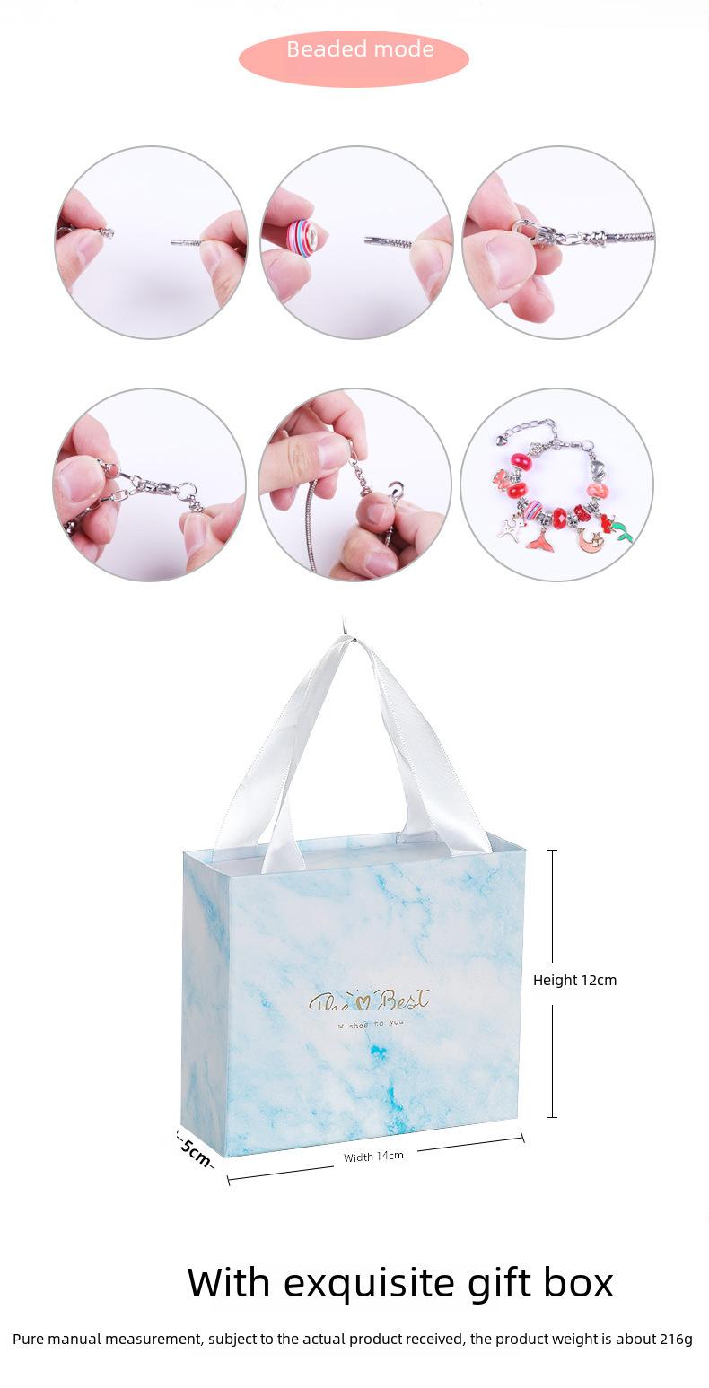 Product Introduction of Cross-Border Hot-Selling Children's Handmade Crystal Loose Beads Alloy Bracelet DIY Beading Material Kit Jewelry Accessories Gift Box Set 17