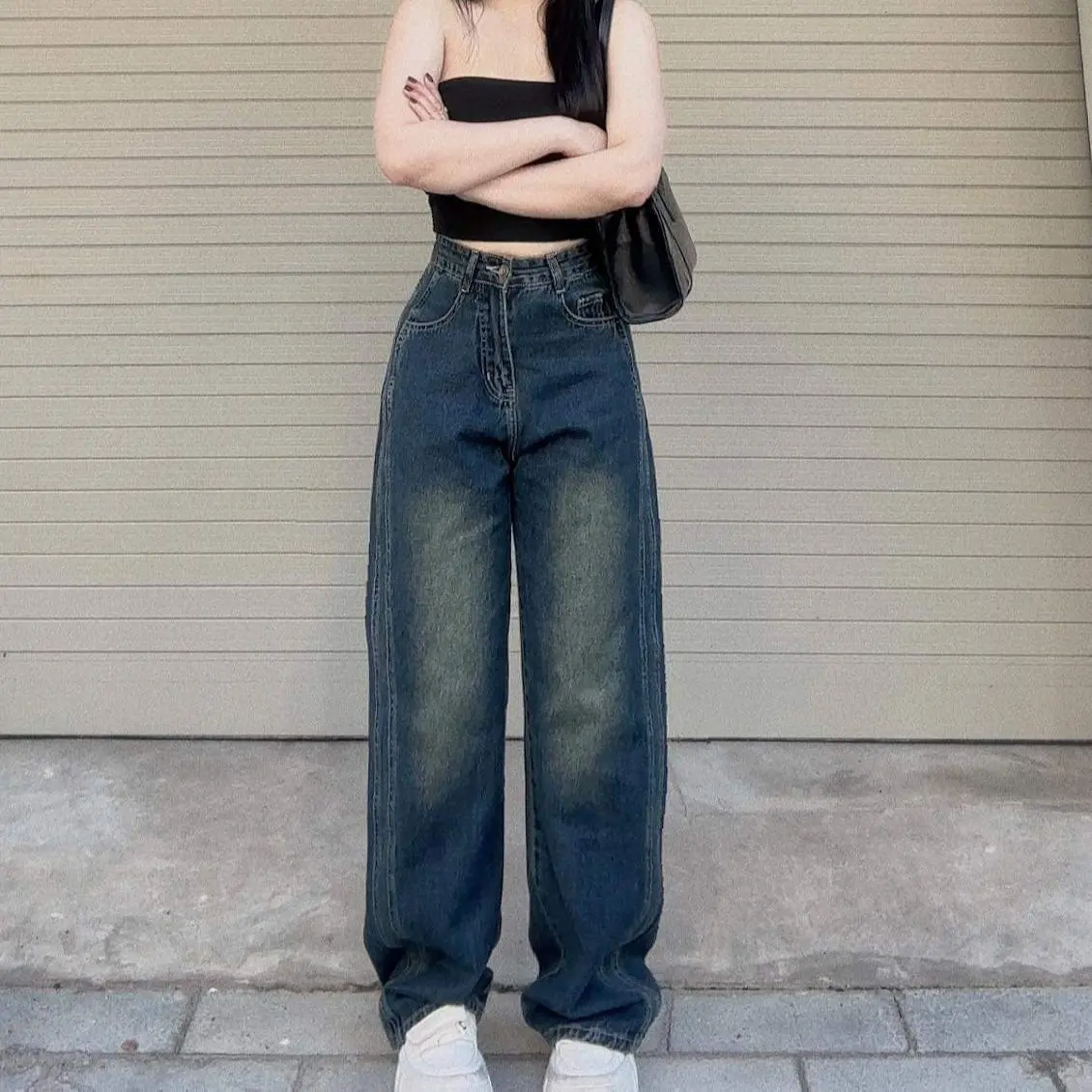 Quần jean Nữ ống rộng sọc line có Bigsize | BigBuy360 - bigbuy360.vn Quần jean Nữ ống rộng sọc line có Bigsize | BigBuy360 - bigbuy360.vn