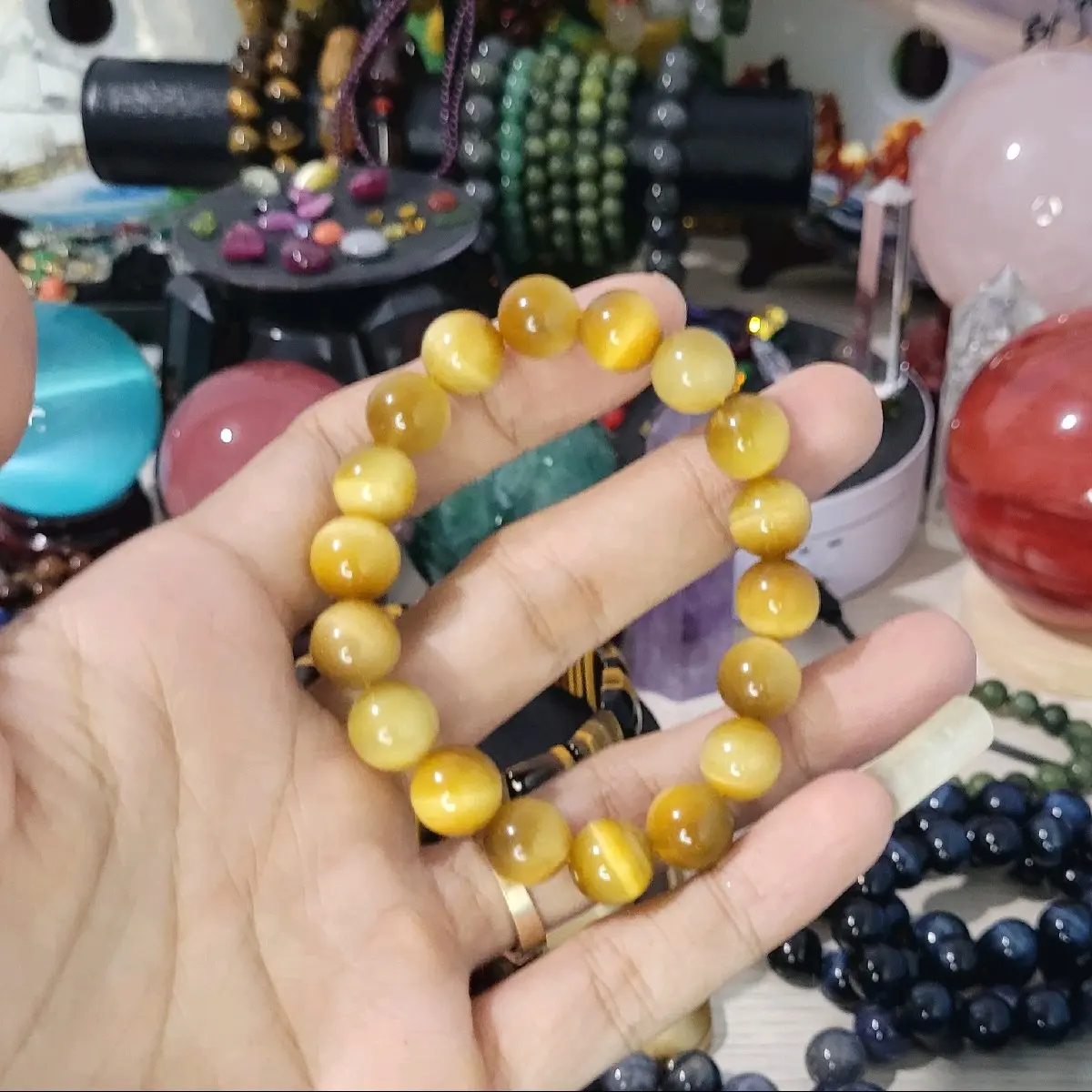 Vòng tay MH vàng tâm 8mm chất 5A.