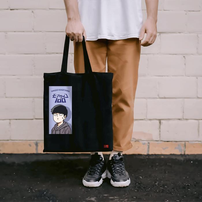 MOB PSYCHO Totebag Kanvas Anime / Tote Bag Anime Shigeo Kageyama Mob Psycho / Totebag Hitam Resleting Premium 0