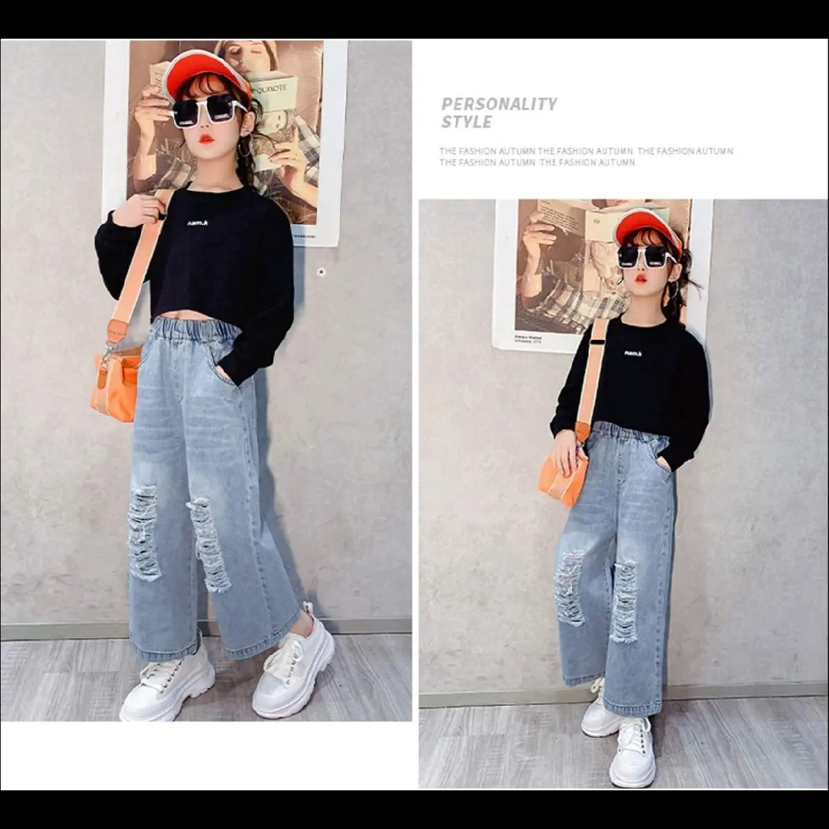 KULOT ANAK PEREMPUAN CELANA JEANS MODEL KULOT UMUR 7-12 TAHUN Polos Fashion