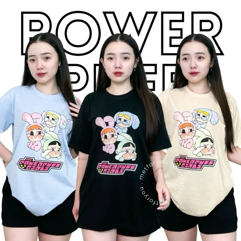 Powerpuff Labubu T-Shirts Bangkok T-Shirts Powerpuff T-Shirts Labubu Bkk Original Import Branded T-Shirts