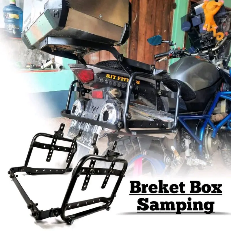 BRAKET BRACKET SIDE BOX SB 2000 + STABILIZER FULL FITTING UNIVERSAL Besi