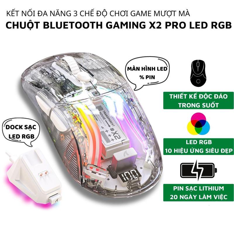    Siêu Rẻ   Chuột Máy Tính Không Dây Bluetooth Ziyou X2 PRO VIP Mouse LED RGB  Pin sạc cho Máy tính Laptop PC 