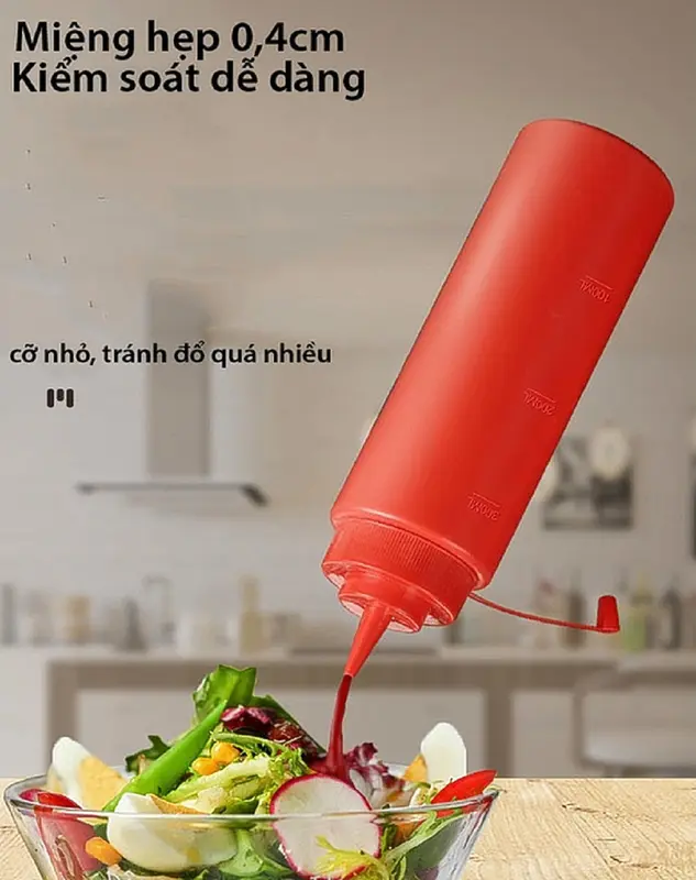 Chai Nhựa Đựng Sốt, Đựng Tương Ớt 1 Vòi Có Nắp Đậy Song Long Plastic 500ml, 650ml 3