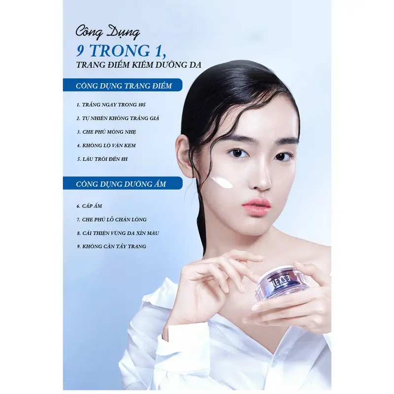 Kem dưỡng nâng tone sáng da HEXZE 50ml, kem Lazy dưỡng cấp ẩm, trắng da, che khuyết điểm 2