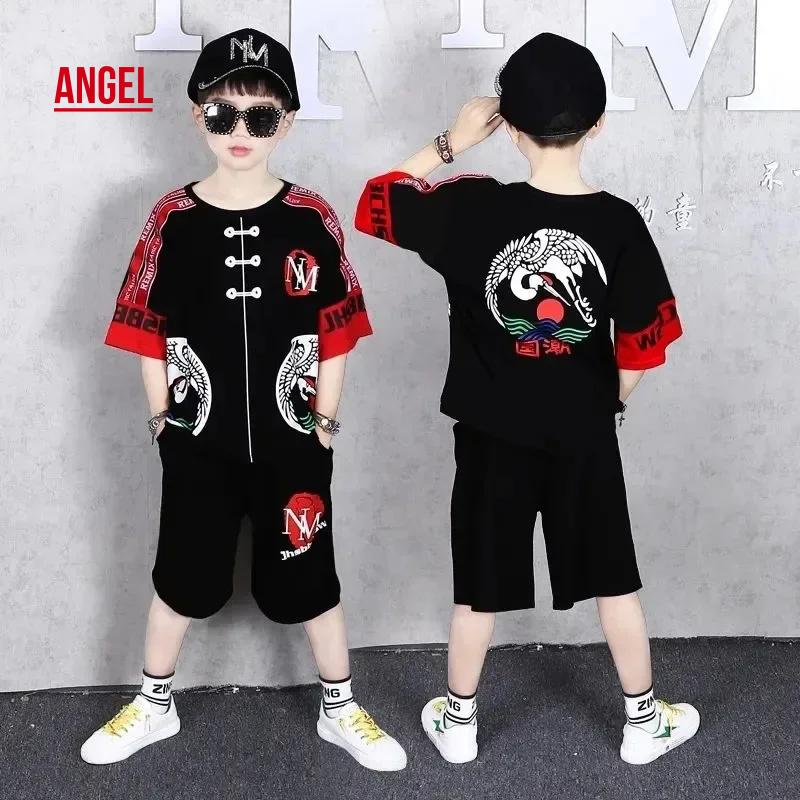 Bộ Đồ Bé Trai Cotton Nguyên Chất AG SHOP, ngắn Tay, Thời Trang Sành Điệu, Phong Cách Trung Quốc, Trang Phục Biểu Diễn, Phong Cách Trung Quốc, Thích Hợp Cho Mùa Hè, Xu Hướng Trung Quốc, [Angel] ✨ [Hàng Mới Về] 0