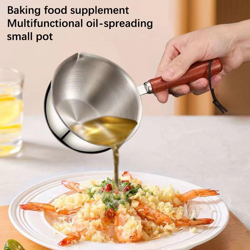 Nồi Dầu, Kích Thước Nhỏ, Được Làm Bằng Thép Không Gỉ 410, Nồi Sữa Nóng, Chảo Nhỏ Để Luộc Bơ, Nồi Tan Chảy, Thích Hợp Để Làm Ấm Bơ, Chảo Nhà Bếp 0
