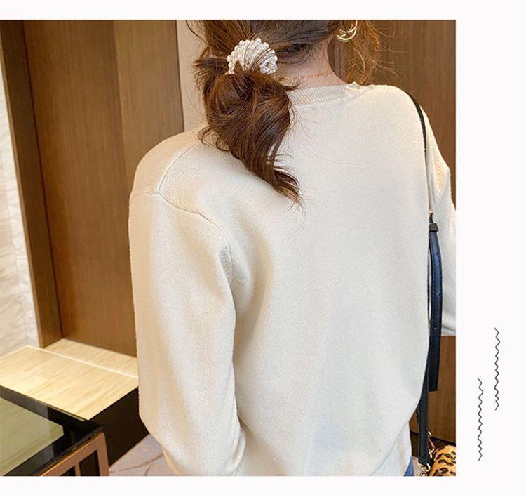 Product Introduction of Áo Cardigan Dệt Kim, Áo Khoác Phù Hợp Bên Ngoài Mỏng Mùa Thu, Dành Cho Nữ, Hàng Mới Về 2023, Áo Len, Ngắn Và Rộng, Màu Đen, Cổ Tròn, Áo Dài Tay 8