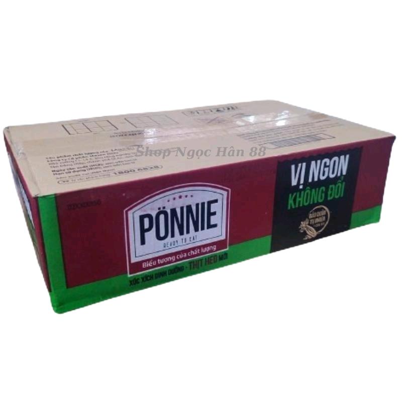 Thùng Xúc Xích Dinh Dưỡng Thịt Heo Ponnie 20 gói x 5 cây x 19gr