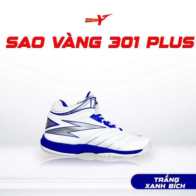 Giày bóng chuyền sao vàng Việt Nam 301 plus trắng xanh - giày thể thao - Sneaker 3