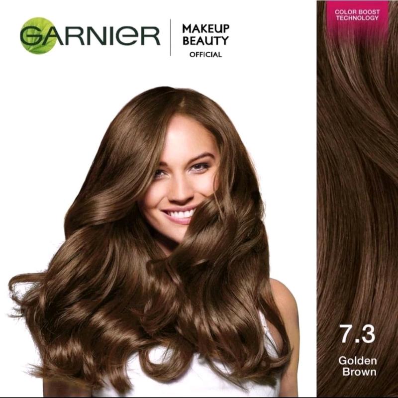Garnier hair color 7.3 golden brown cat rambut garnier Bebas Silikon Warna Tahan Lama 0