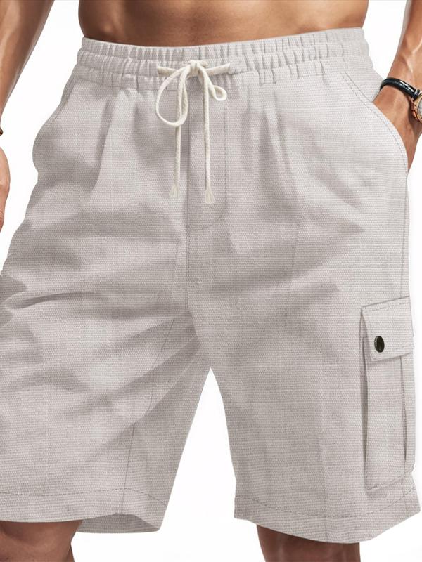 Men's Solid Flap Pocket Cargo Shorts, Regular Fit Casual Fashion Comfy Shorts for Summer, Men's Bottoms for Daily Wear 1