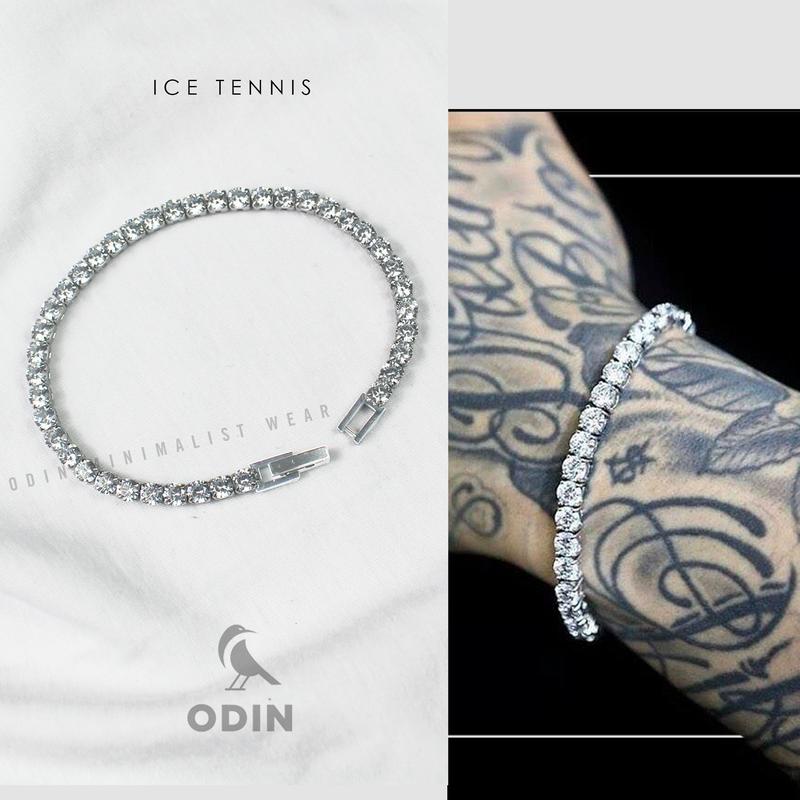 Vòng tay ODIN Ice Tennis Unisex thép Titan 316L 4mm Đính Đá CZ - Tặng Nhẫn Ice Titan - Size 15-19cm - Bảo Hành 12 Tháng