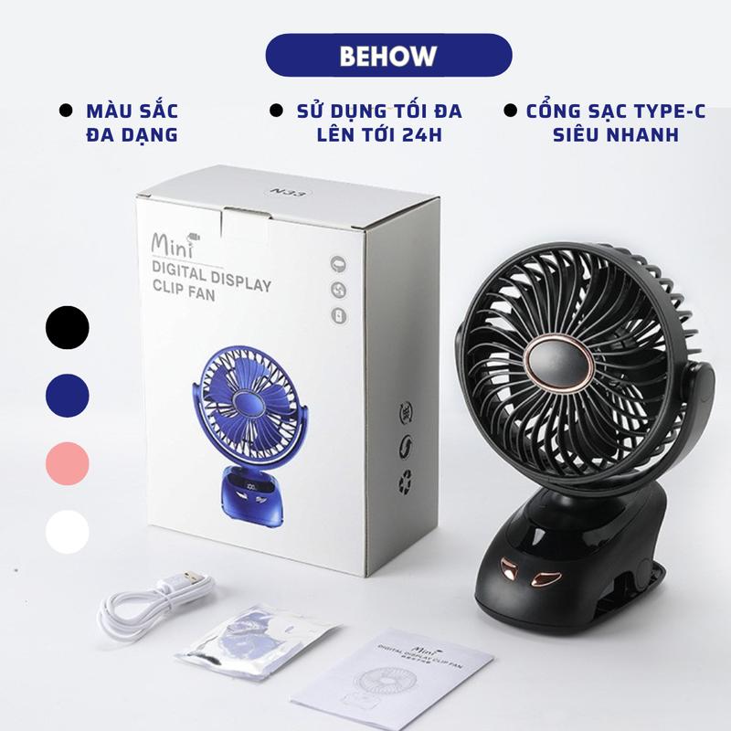 Quạt Tích Điện Mini Đa Năng, Có Đèn Ngủ, Quạt 5 công xuất pin dùng 24h 1