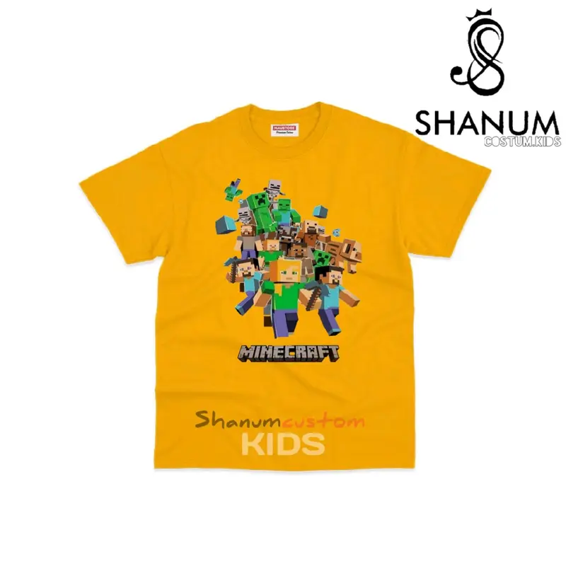 BAJU KAOS ANAK MINECRAFT BAHAN KATUN COMBET 30S PREMIUM/TERMURAH 5