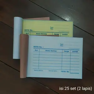 Nota Kecil Kosongan Bon Polos Kuitansi Toko Kosong Kwitansi Polosan Kelontong Struk Pulsa Konter Token