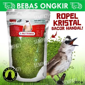 SEMPATI Nutrimix Voer 200gr Daily Bird Food Pakan Harian Makanan Burung Murai Kacer Trucuk Jalak Cucak Voer Pur Pakan Penggacor Burung Kicau Plus Vitamin Mineral