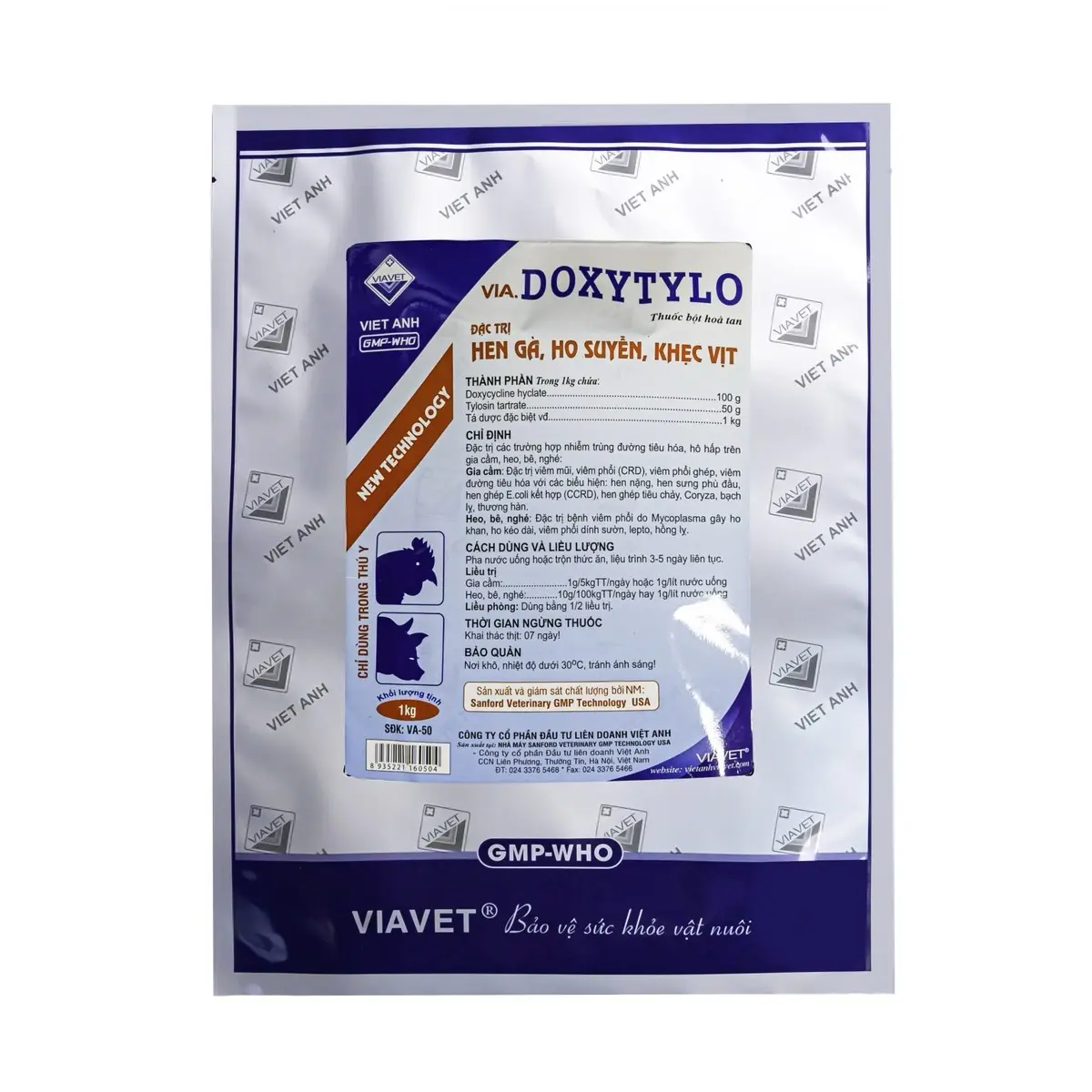 Doxytylo viêm mũi, viêm phổi (CRD), viêm phổi ghép, viêm đường tiêu hoá với các biểu hiện: hen nặng, hen sưng phù đầu, hen ghép E.coli kết hợp (CCRD), hen ghép tiêu chảy, Coryza, bạch lỵ, thương hàn.( thuốc bổ cho vật nuôi )
