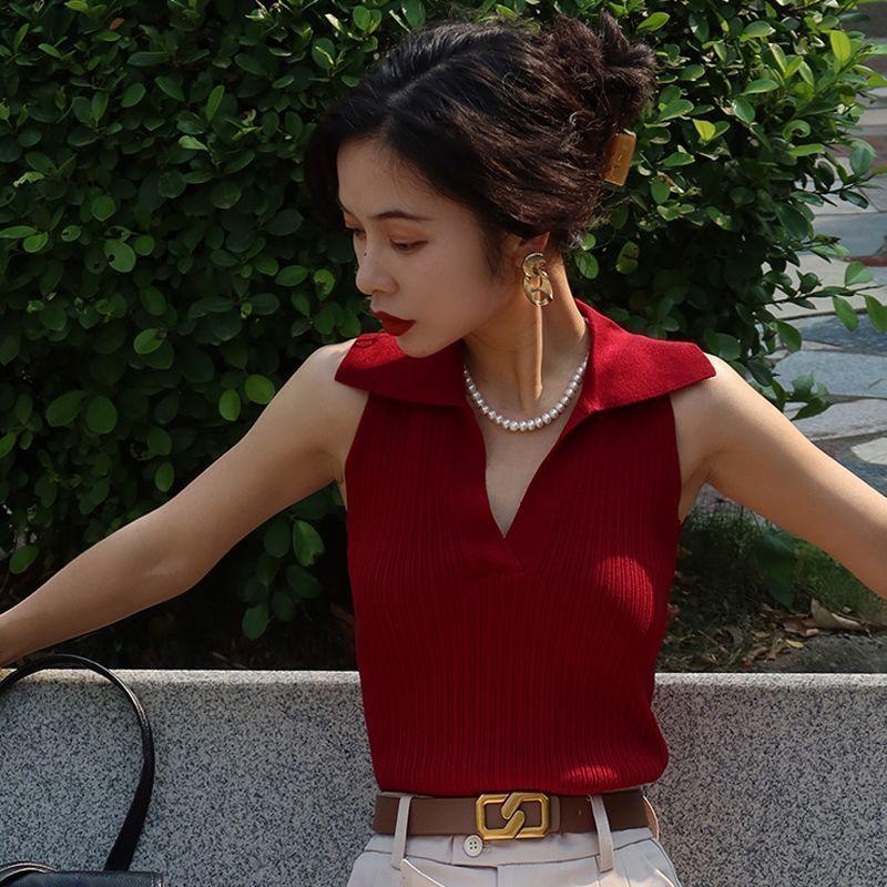 Áo Vest Không Tay Áo Phông Trễ Vai Cấp Thời Trang, Dành Cho Nữ, Áo Polo Mỏng, Áo Nữ Ngắn, Phong Cách Cô Gái Nóng Bỏng, Tuyệt Vời Để Mặc Ngoài Trời Top Women 2