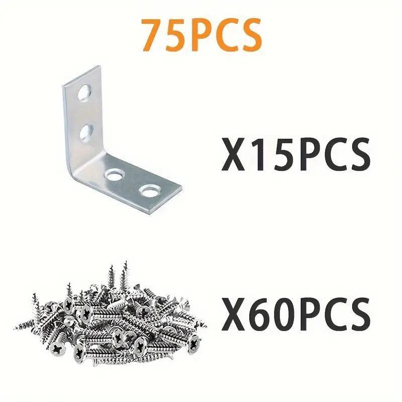 Product Introduction of L-shaped Corner Bracket with Screw, 90° Angle Corner Bracket with Screw, Universal Fastener for Wooden Furniture Cabinet Chair Drawer 0