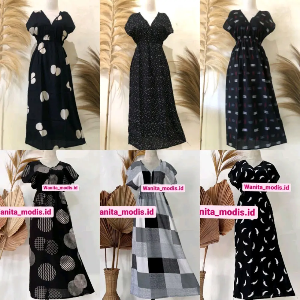 Daster Manohara Rayon Premium HITAM Lembut Nyaman