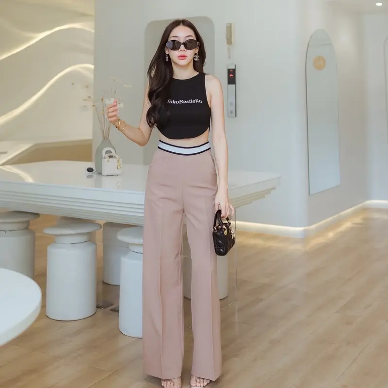 ◤TokoBestieKu◢ Angela - Celana Kulot Panjang Import Premium Original Bangkok 8