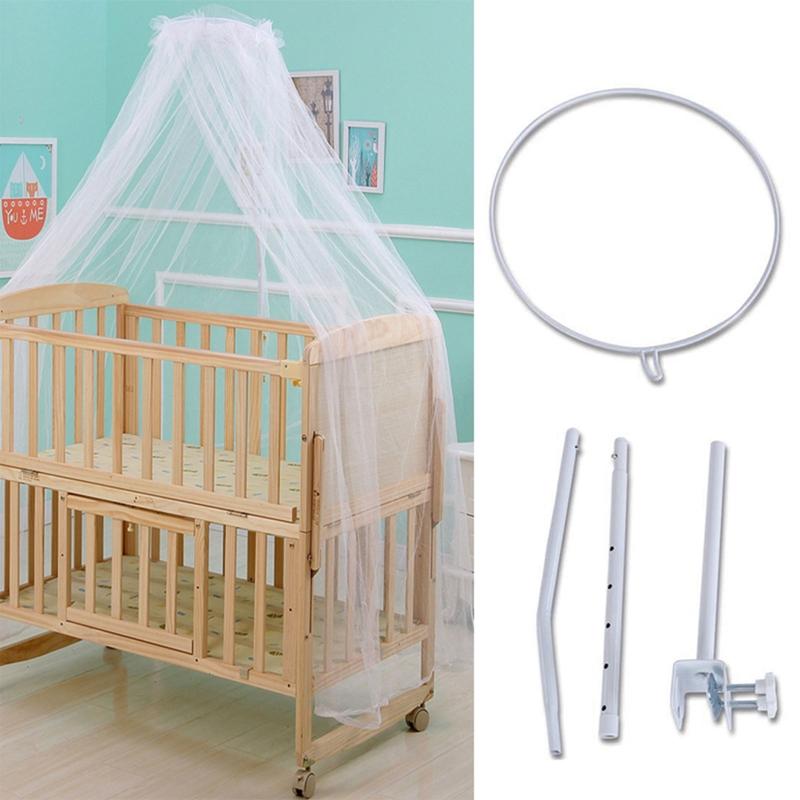 Adjustable Mosquito Net Stand Holder for Baby Crib Cot Bed Clip-On Bracket Iron 1