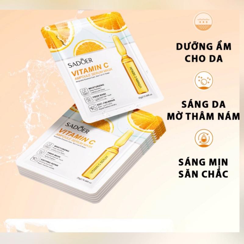 Combo 30 miếng mặt nạ Vitamin C Hỗ trợ Dưỡng ẩm dưỡng sáng giảm Nám mờ thâm giảm tàn nhang giảm lão hoá cho da ALOHA BEAUTY