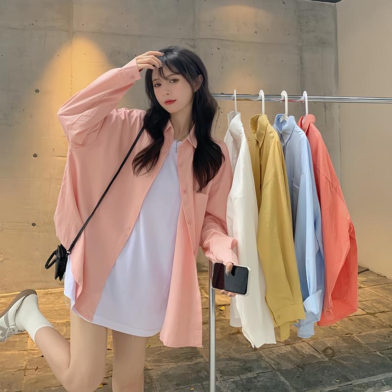 Áo sơ mi khoác MRS mùa hè rực rỡ chất liệu thô nến chống nhăn MRA087G Nữ Women Voi Kem Jean Top