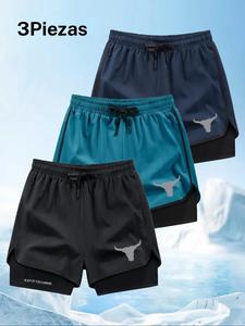 Shorts deportivos para hombre de color sólido, Shorts de gimnasio de secado rápido y transpirables, Shorts atléticos cómodos y casuales para entrenamiento en gimnasio y correr, Ropa deportiva para hombre para el verano