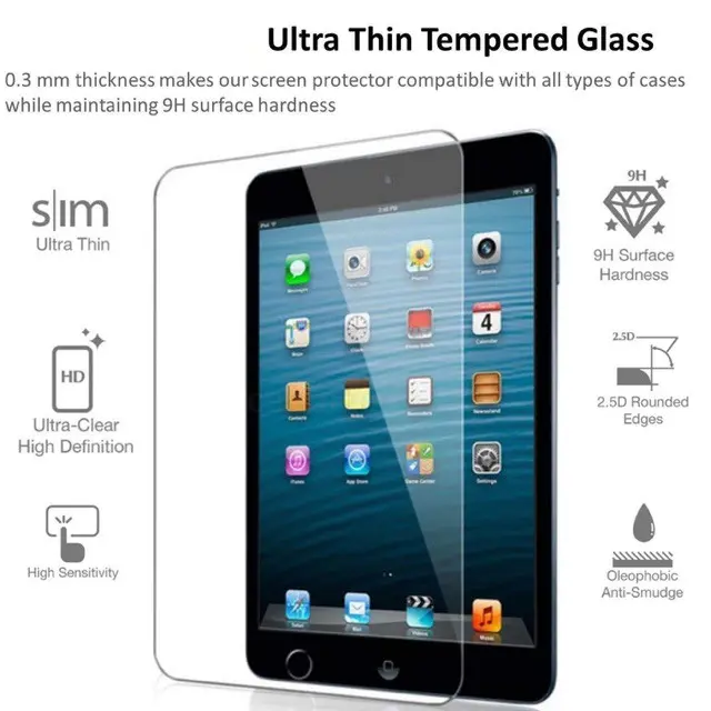TG Kaca Clear Anti Bubble Full Lem Pelindung Layar bahan Tempered glass Kompatibel Untuk ipad 7 / 8 / 9, Mini 5 / 4, Air 3, Air 4, Air 5