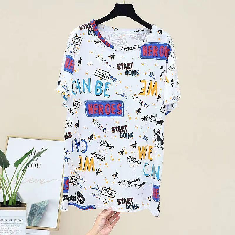 Product Introduction of Áo Thun ngắn Tay Phong Cách Hàn Quốc Mùa Hè Mới, Ngoại Cỡ, Dành Cho Nữ, Dáng Rộng Vừa Vặn, Quần Áo Ngoại Cỡ, Áo Giấu Bụng, [Đánh Giá Tích Cực 1004] 24