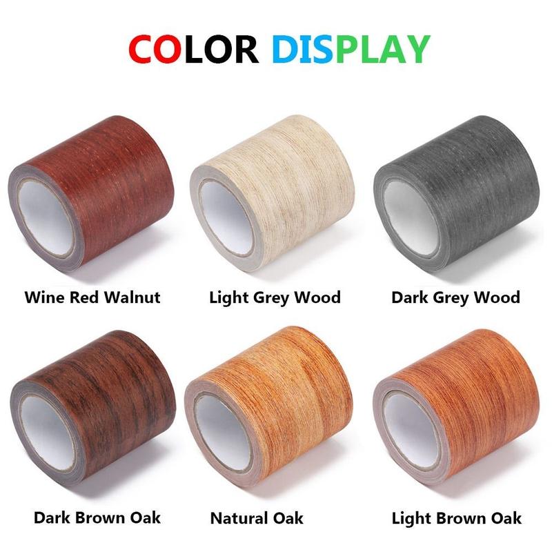 1Roll 5M Realistic Wood Grain Repair Adhensive Duct Tape Floor Furniture Renovation Skirting Line Sticker Home Decoration 5