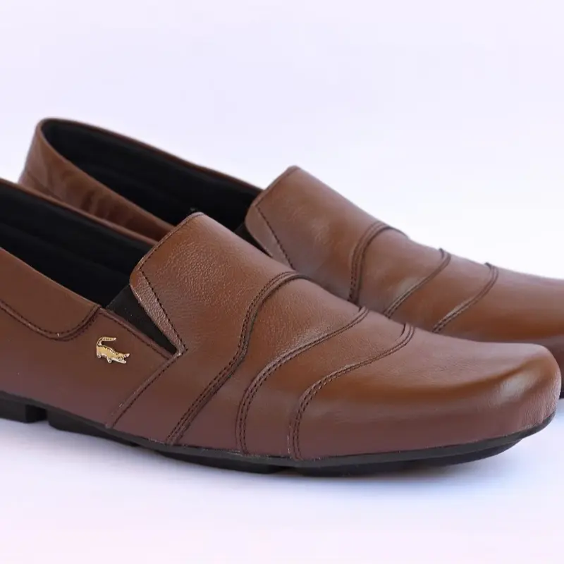 Sepatu Slip On Crocodile Kulitr Asli Pria Trendy Terbaru Termurah Kasual Black Coklat Hitam Flat Shoes 8