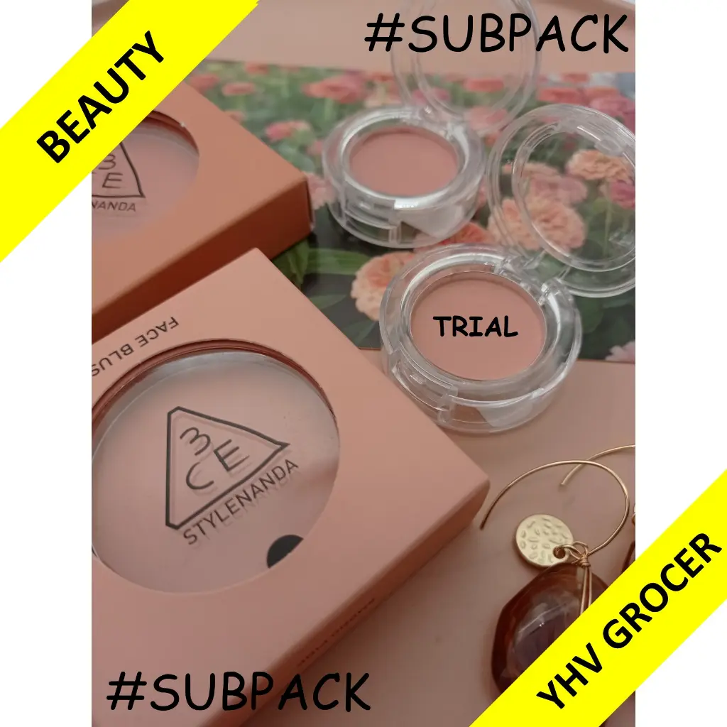 Pemerah Pipi Muka, 3CE, 5.5g / subpek 0.5G, Kosmetik Solekan Pipi, 100% Alamiah