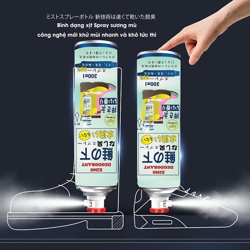 Chai xịt khử mùi hôi chân và giày, lưu hương thơm công nghệ bạc ion, kháng khuẩn XIMO 300ml VSG08 chính hãng Nam 4
