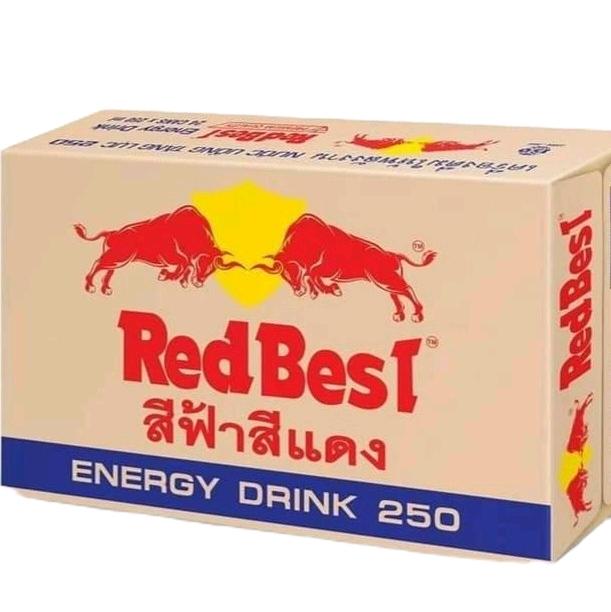  1 thùng 24 lon nước tăng lực bò cụng REDBEST   KHÔNG PHẢI REDBULL  nước tăng lực CN Thái SX Tại Việt Nam ngọt nhẹ. có gas Đường 