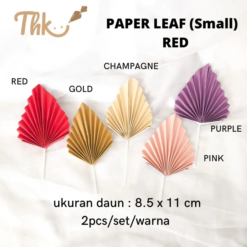 (2 pcs) Hiasan Kue Daun Kertas (SMALL & MEDIUM( 1