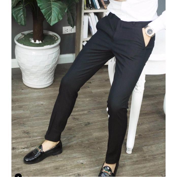 quần tây âu nam ôm body phong cách hàn quốc dáng chuẩn body vải chéo co giản 4 chiều