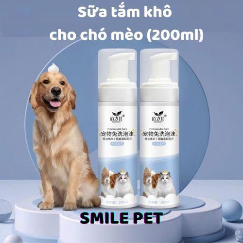 Sữa tắm khô dành cho chó mèo thú cưng 200ml
