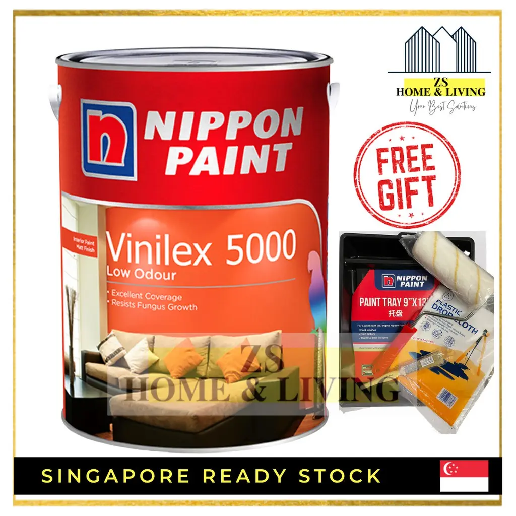 SALES!! (All Colours Available!!) Nippon Paint Vinilex 5000 Low Odour Resistant to Alkali/ Fungus